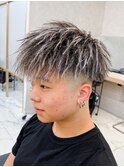 ツイストマッシュホワイトメッシュパイルツイストパーマ