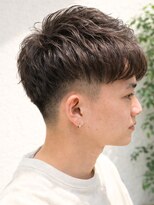 メンズ ルシードスタイル アウラ 松戸市五香(LUCIDO STYLE Aura) 地毛風カラーショートパーマ涼しげすっきり大学生暖色系カラー