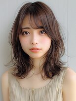 ルーム 郡山店(ROOM)&nbsp;髪質改善透明感カラーココアブラウンくびれ外ハネミディ夏カラー