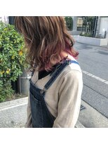 マメ(mame)&nbsp;ロブ/インナーカラー/ピンク/アッシュベージュ