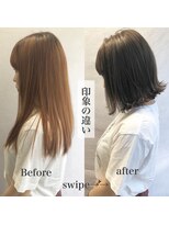 ジーナ セントラル銀座(Zina)&nbsp;オトナ女子ツヤ髪アッシュカラーふんわりミディシースルーバング