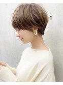 大人可愛い前髪ありのひし形マッシュショートパーマ20代30代