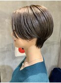 #長め前髪#ハンサムショート#ブラウン#小顔