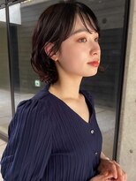 ラフ フロム ガーデン(Laf from GARDEN)&nbsp;ショートヘア/ダークアッシュ/姫カット/ワンカール/韓国風