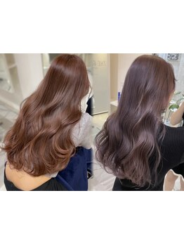 ホリスティックカラーで髪を傷ませずに透明感のある色味を実現♪