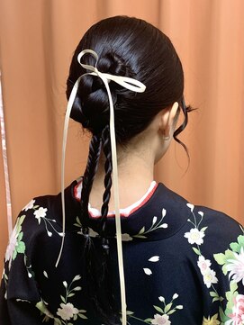 紡 #広島卒業式ヘアセット