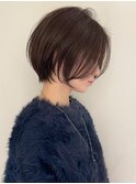 ハイライト白髪ぼかしダブルカラーインナーカラーショートボブ