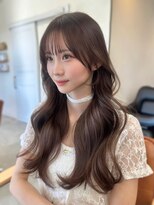 ベル 新宿店(Vel)&nbsp;ロングレイヤーカットミルクティーベージュ髪質改善10代20代30代