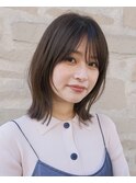 顔まわりレイヤー/ボブ/小顔/ココアベージュ/切りっぱなし/銀座