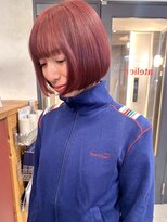 アトリエ(atelier.)&nbsp;ダブルカラー ショートボブ 顔周りカット ピンクカラー 20代