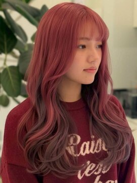 ルーツカラー/レッド×ブラウン/ロングレイヤー