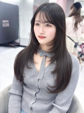 ジーナ 名駅(XENA.) 【haru】韓国風巻き/姫カットレイヤー/シンデレラ髪質改善