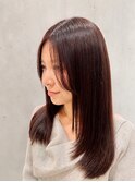 大人ツヤ感ストレート×カシスブラウン