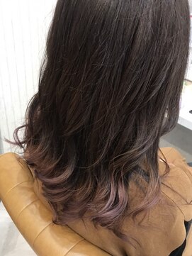 ヘアーサロン キー(Key) バイオレットピンク裾カラー♪ナチュラルグラデーション
