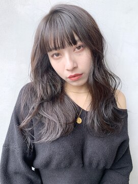 アイティーバイアルバム 藤沢店(IT by ALBUM) ロングナチュラルウェーブ_ウルフテラコッタくすみブルー_38847