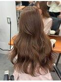 ブリーチなしダブルカラーレイヤーカットミルクティーベージュ