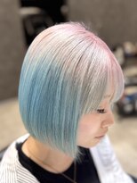 アンダーバーホワイト(_WHITE)&nbsp;ハイトーンボブ／デザインカラー／髪質改善