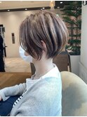 30代40代50代ショート白髪ぼかし銀座くびれ 松