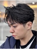 大分ニュアンスパーマセンターパートフェザーパーマ毛流れパーマ