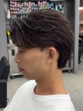 エルマーク 松山(L-MARK) フェザーパーマ/ニュアンスパーマ/センターパート/メンズ/眉毛