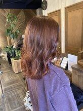 ヘアードレスビュー(hair dress V.I.E.W) セミロング、くすみピンク