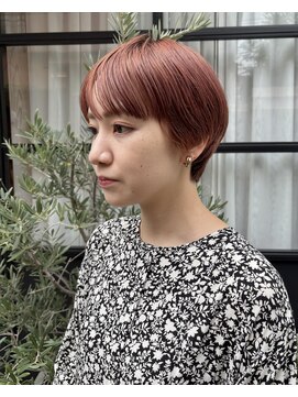 ファヴォリ(favori) 【favori自由が丘】ピンクオレンジショートダブルカラー
