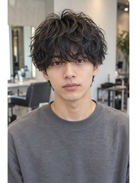 ネオリーブ モカ 川崎チネチッタ店(Neolive mocca) メンズマッシュ×波巻きパーマ×無造作束感