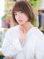 カバーヘア イヴ 戸頭店(COVER HAIR EVE)&nbsp;*EVE戸頭*くせ毛風カール×斜めバングのガーリーボブb