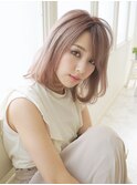 <Agu hair>ゆるふわ抜け感ミディアムボブ☆ミルクティーベージュ