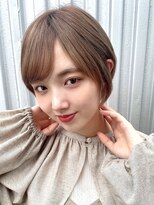 アローラ 三軒茶屋(Allora) 大人可愛い小顔ひし形ショートボブ丸み前下がり◎ペールベージュ