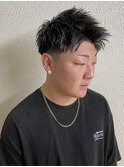 メンズハイライト短髪メッシュキャップ