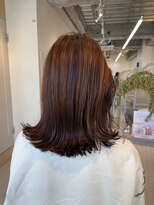 シダ(sida SAIIN) 切りっぱなしボブ暖色オレンジブラウン