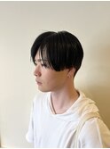 韓国風センターパートブルーブラック