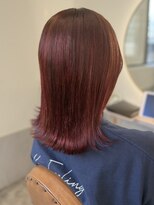 カノエ 福岡香椎店(canoe)&nbsp;外ハネボブ ダブルカラー レッドブラウン 髪質改善 艶髪 20代