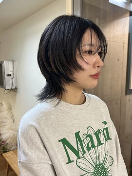 エクテ(ecouter) ダークアッシュシャギーウルフメンズライクウルフ