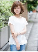 丸いフォルムが女子度満点　大人可愛いボブ