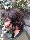 マッシュベージュ__毛先パーマことりベージュウォーターフォール