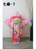 レンタル番号 七歳-1(ピンク桜)七五三レンタル ネット予約対象外