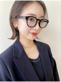 暗髪×ボブ×シースルーバング×オーガニックヘア