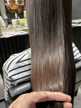 アローズ 荒尾店(arose) メンテナンスカラー+髪質改善縮毛矯正 30代40代50代 艶髪