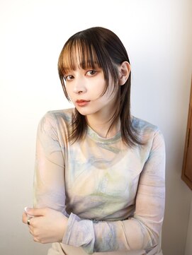 ラフィスヘアー トゥー 倉敷店(La fith hair too.) 【La fith】外ハネボブ×インナーカラー