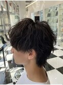 メンズマッシュウルフパーマ