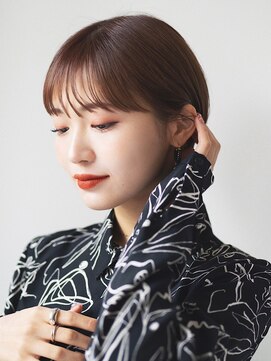 ブルー(BLUE) 黒髪/ボブルフ/ネビージュ/韓国/ワンレン/盛岡/髪質改善/前髪