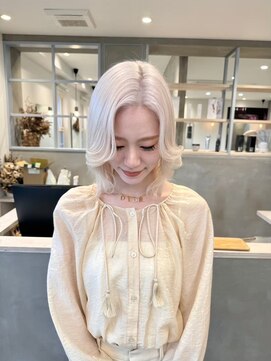 ロテ 名古屋 名駅店(Lote.) イメチェン/ホワイトブロンド/外ハネボブ/美髪/名古屋