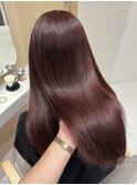 ブリーチなしワインレッド
