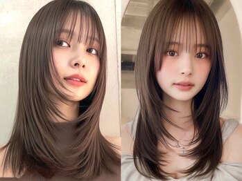 エンタク 新宿(enntaku)の写真/"かわいい"がキマる！レイヤーが好評*計算された顔周り×前髪カット技術[新宿駅/前髪カット/縮毛矯正]