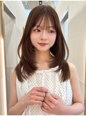 ミディアムレイヤーハッシュカットワンカール横浜髪質改善