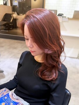 エイス 梅田 中津(Ace) レイヤーカット　ローズピンクカラー