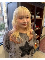 グッドフェローズ キタホリエ(GoodFellas kitahorie)&nbsp;レイヤーカット×ハイトーンの透明感デザインカラーブリーチ艶感
