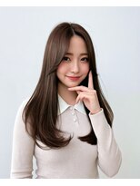リュドール 名駅(Rue D'or)&nbsp;韓国風センター分けセミロング×大人美人暗髪グレージュ30代